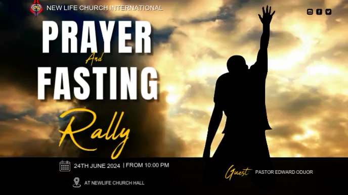Plantilla de prayer and fasting rally video template | PosterMyWall