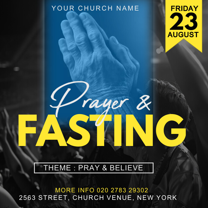 Plantilla de prayer and fasting Template | PosterMyWall