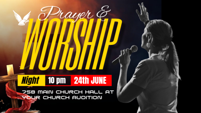 Prayer and Worship Event YouTube Thumbnail Template | PosterMyWall