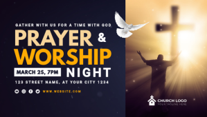 Purple Prayer and Worship Night Igama LeBhulogi Template