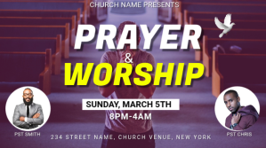 Purple Church Prayer and Worship Night Isethulo Template