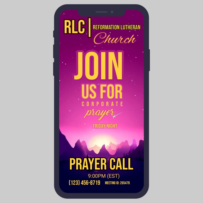 Prayer call flyer , conference call flyer,  i Wpis na Instagrama template