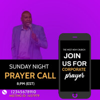 Purple Church Prayer Meeting Publicación de Instagram Template