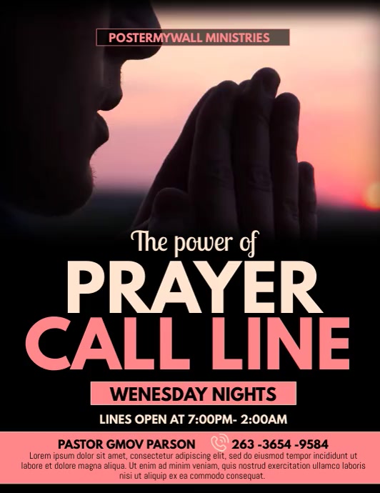 prayer call line, pray online, praye call Template | PosterMyWall