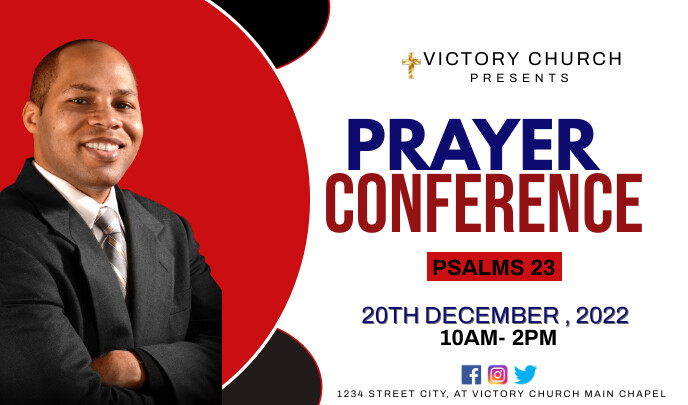 Prayer conference, prayer event Tag template