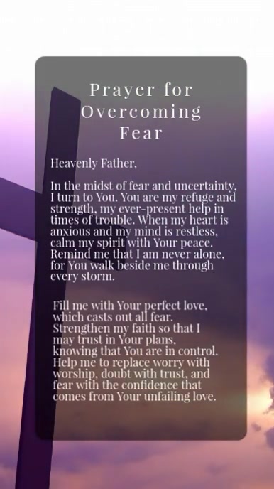 Prayer For Overcoming Fear Instagram 快拍 template