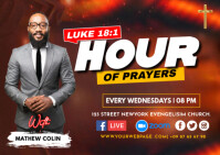 prayer hour , church Postcard template
