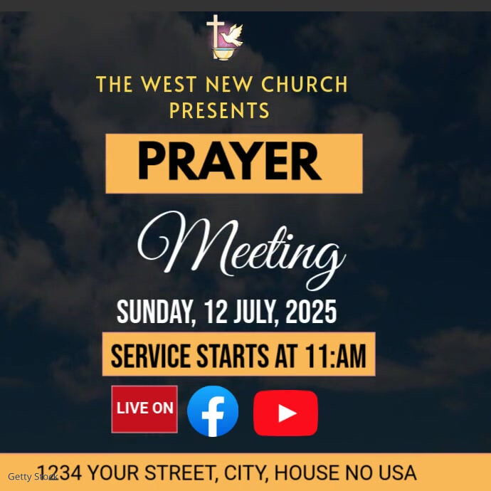 Prayer meeting Instagram Plasing template