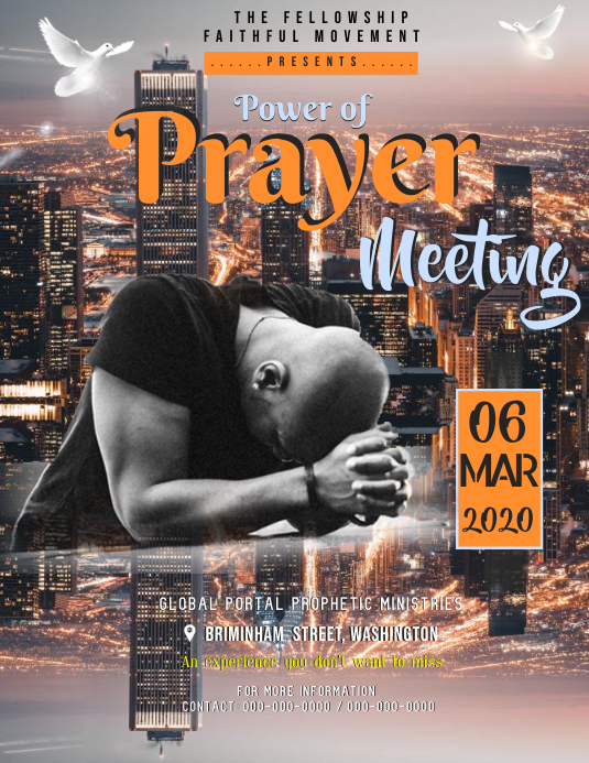 Prayer Meeting Flyer Template PosterMyWall