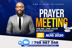 Bleu prayer meeting flyer Etiket Template