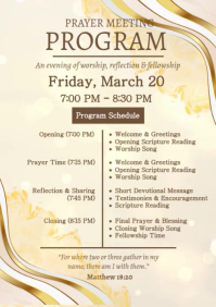 Prayer Meeting Program Video A4 template