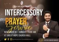 Prayer night, intercessory, prayer poster Postcard template