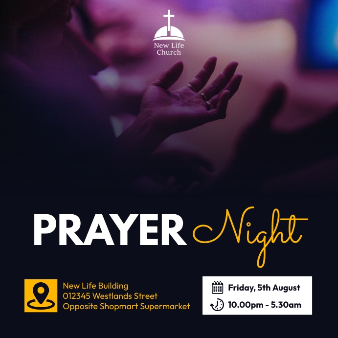 Prayer Night Flyer Template PosterMyWall