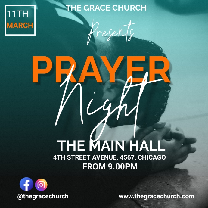 PRAYER NIGHT FLYER Instagram Post template