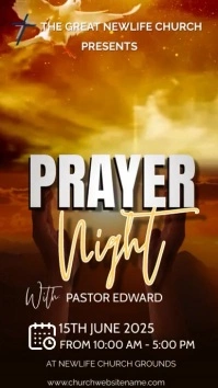 prayer night insatgram story/poster Instagram na Kuwento template