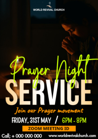 Prayer night Service Flyer A3 template