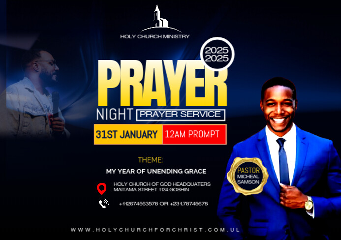 prayer night service flyer A5 template