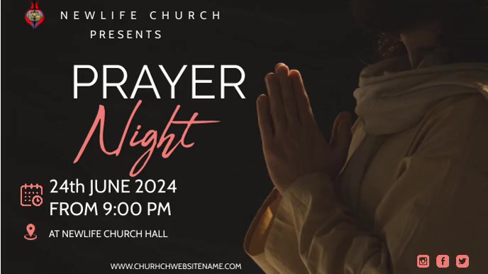 Prayer night video template | PosterMyWall