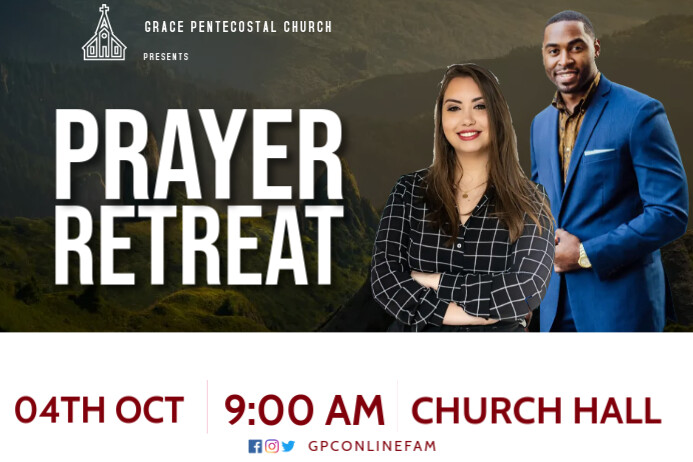 Prayer retreat Etiket template