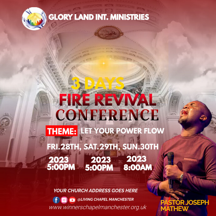 PRAYER REVIVAL CONFERENCE Instagram Post template