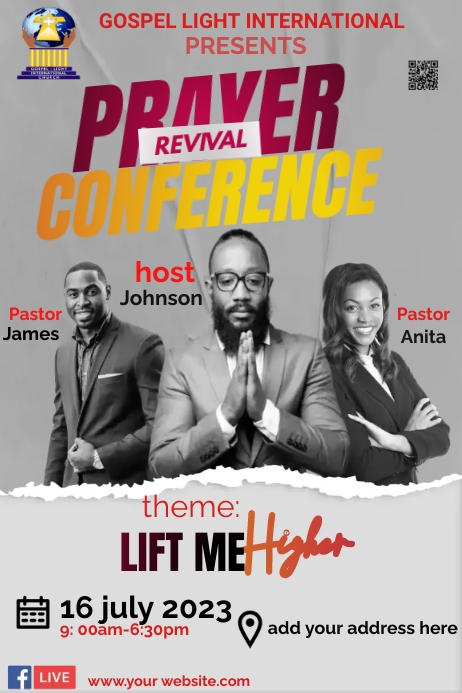 PRAYER REVIVAL Poster template