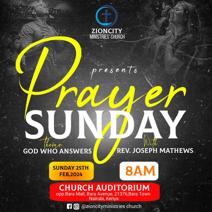 Prayer service Instagram Post template