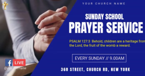 Blue Prayer Service Announcement Ibinahaging Larawan sa Facebook Template