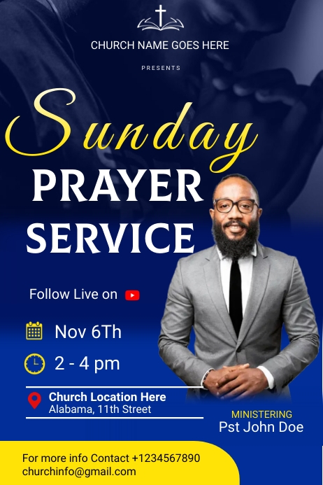 Prayer Service Plakkaat template