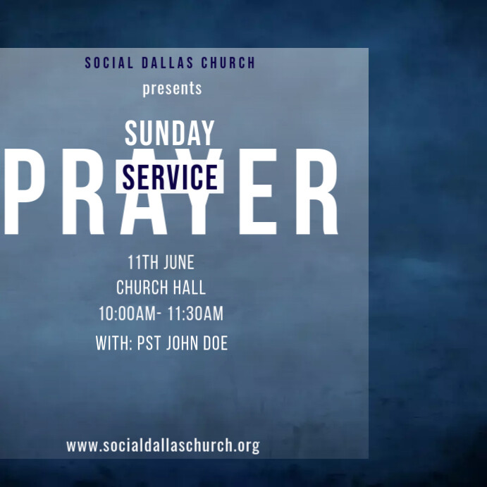 prayer service Instagram Post template