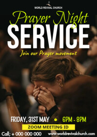 Prayer Service Flyer A3 template