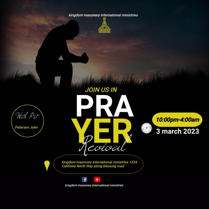 prayer service flyer poster template Publicação no Instagram