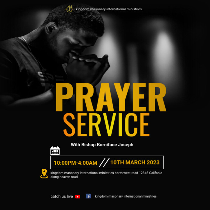 prayer service flyer poster template | PosterMyWall
