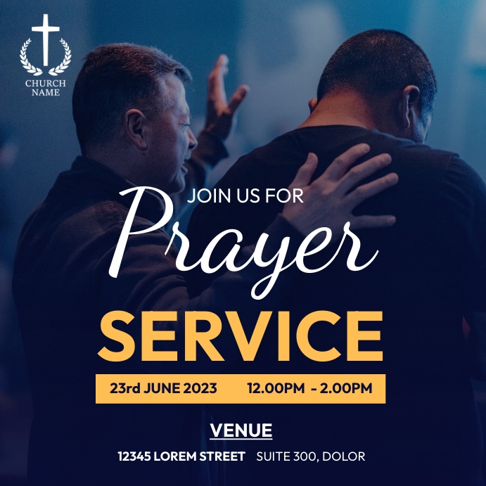 Prayer service flyers Template | PosterMyWall