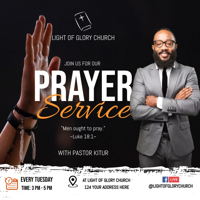 PRAYER SERVICE POSTER template