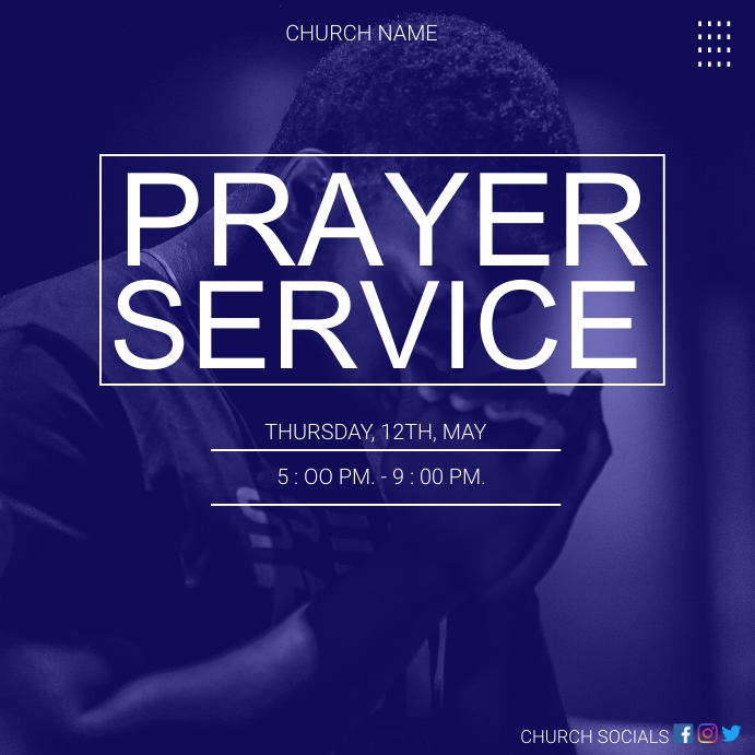 Prayer service poster template