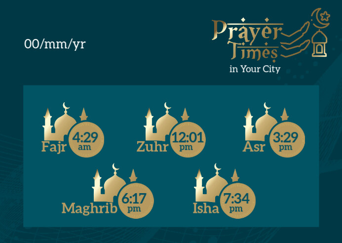 Prayer Times Template PosterMyWall