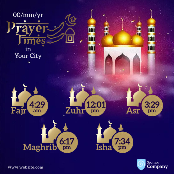 Prayer Times Template PosterMyWall