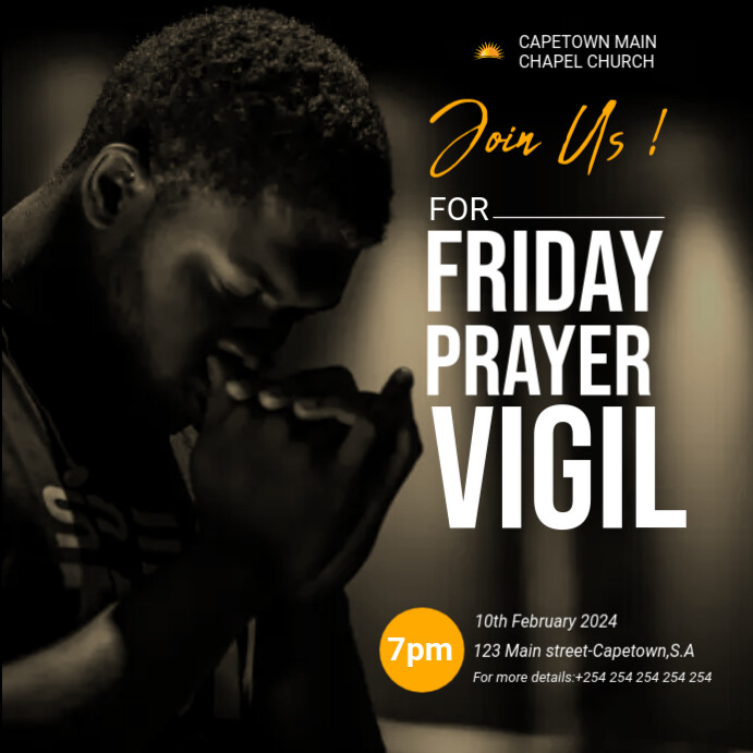 Prayer Vigil Church event Design Template PosterMyWall