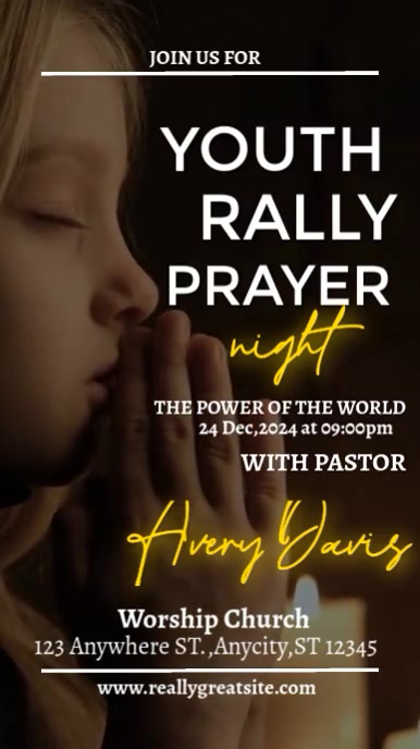 Praying event video Instagram Reel template