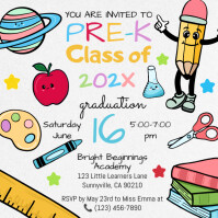 Pre-K Graduation Invitation Instagram Plasing template