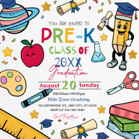 Pre-K Graduation Invitation Instagram Post template