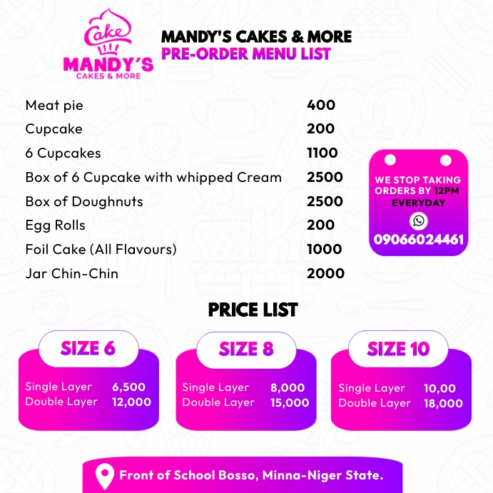 Example Of Preoder Menu Bakery Pre-order Menu Template | PosterMyWall