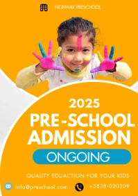 Pre-school admission flyer A3 template