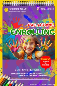 PRE SCHOOL ENROLLING POSTER FLYER TEMPLATE Tumblr Graphic