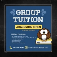 Blue Group Tuition Admission Educational Video Square (1:1) template
