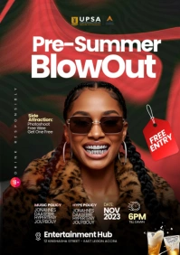Pre Summer Blowout Party Design Template A4
