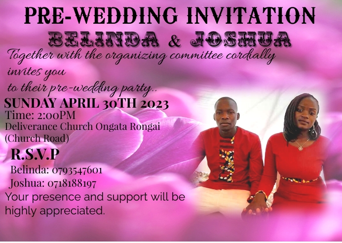 pre-wedding invite Template | PosterMyWall