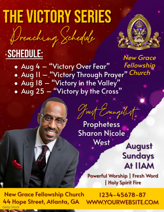 preaching schedule , preaching schedule 2025 2026 Flyer (US Letter) template