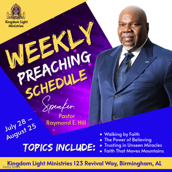preaching schedule , preaching schedule 2025,2026 ,2027 Instagram Post template