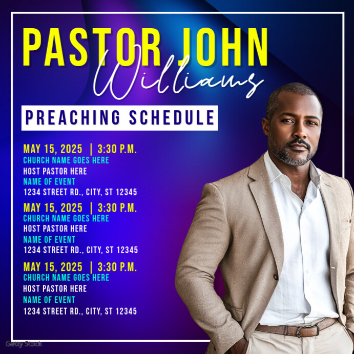 Preach Layout Copy of Preaching Schedule | PosterMyWall